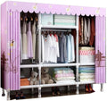 HUHJYUGE Closet Wardrobe, Freestanding Clothes Garment, Portable Wardrobe Closet for Hanging Clothes, Bedroom Armoire with Cover, Large Clothes Organizer, Clothes Hanging Rack for Cloakroom