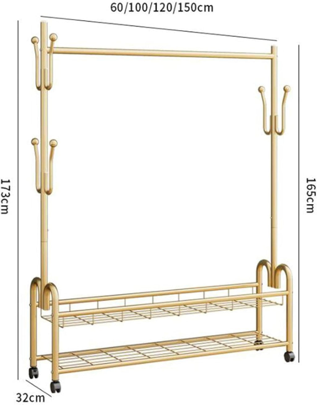 Pink Metal Clothing Hanger Rack with Wheels - Freestanding Garment Rack Organizer for Bedroom, Living Room & Retail Store - 60cm/23.62in Stylish Clothes Storage Solution