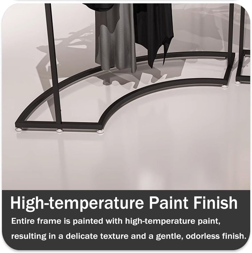 Heavy Duty Clothing Rack Black Freestanding Garment Rack 34.3x17.7x52.4in – Iron Frame Clothes Rack for Hanging Clothes, Commercial Shop Boutiques Laundry Room(87x45x155cm/34.3x17.7x61in)