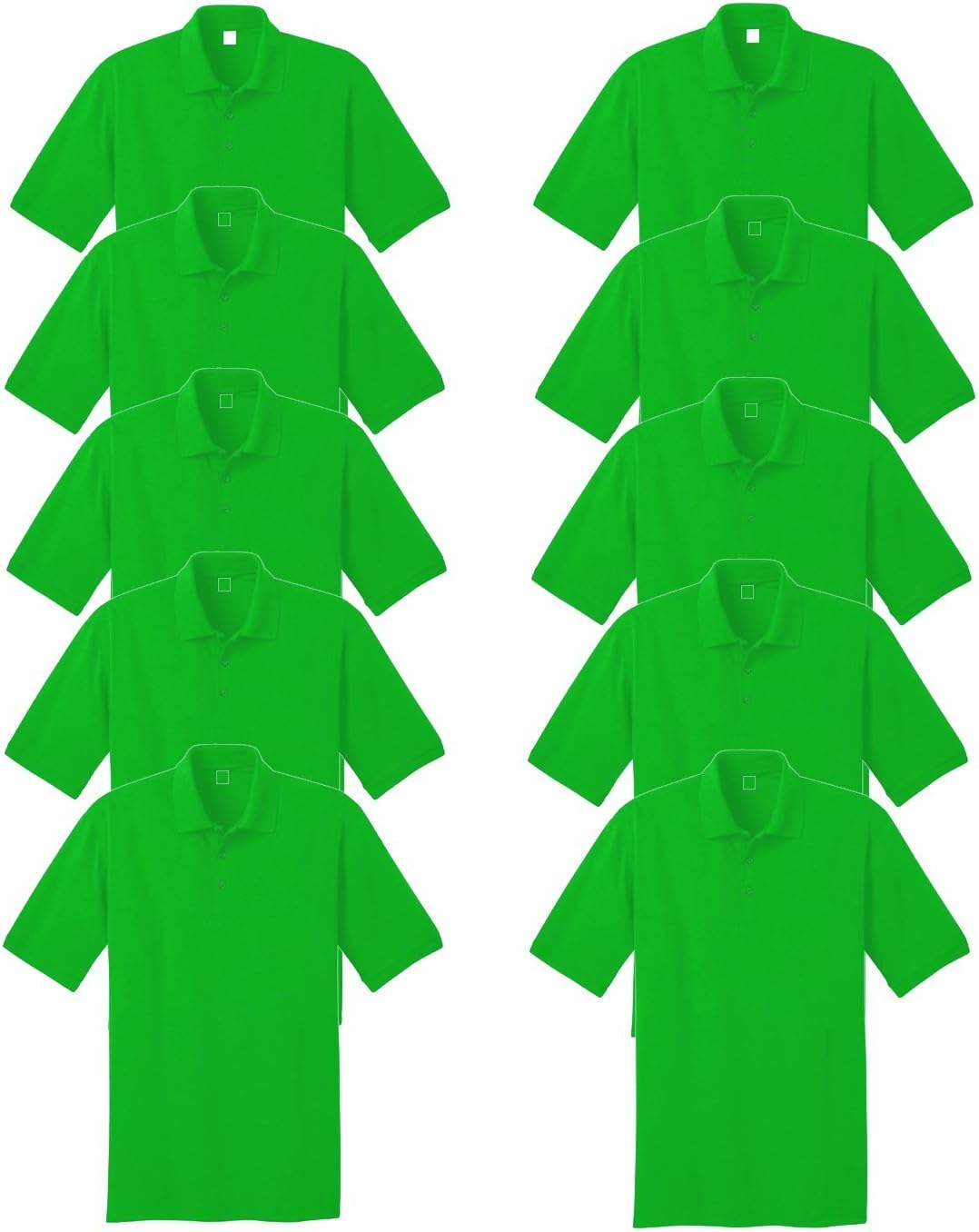 FOMANN Men's Button-Down Polo Shirt Wholesale Unisex Uniform Shirt 10 Pack