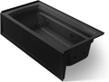 Kohler K-1124-HR-7 Archer 6Ft Whirlpool with Comfort Depth Design, Integral Apron, Right-Hand Drain and Heat, Black Black