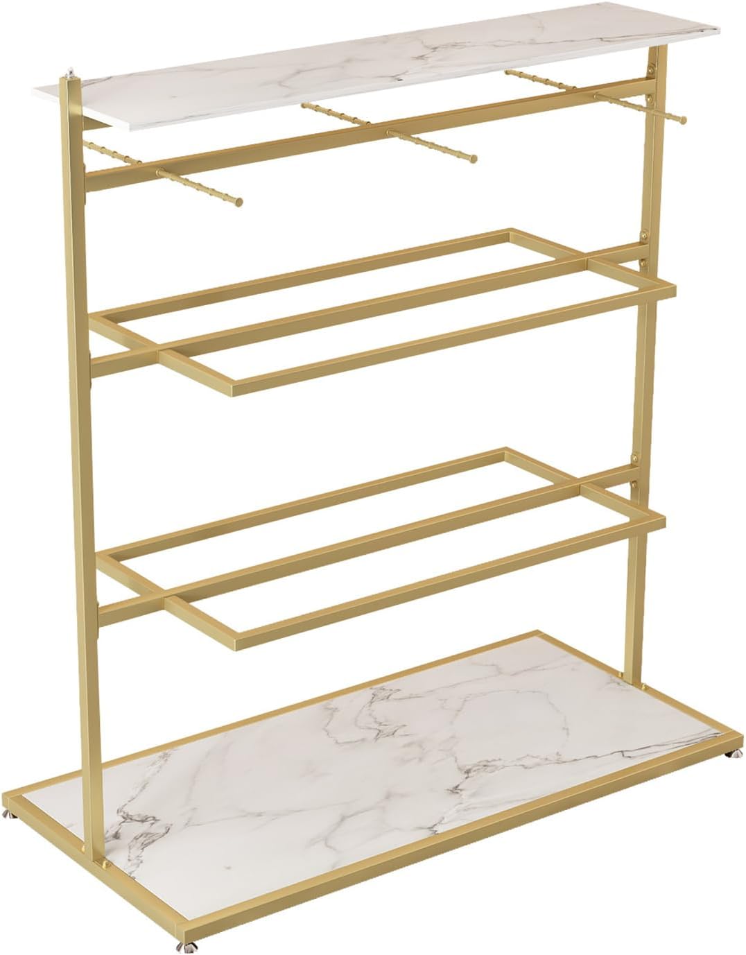 Metal Underwear Panty Bra Shorts Display Rack for Clothing Store Retail Garment Hanger Stand(Gold 120x40x135cm)