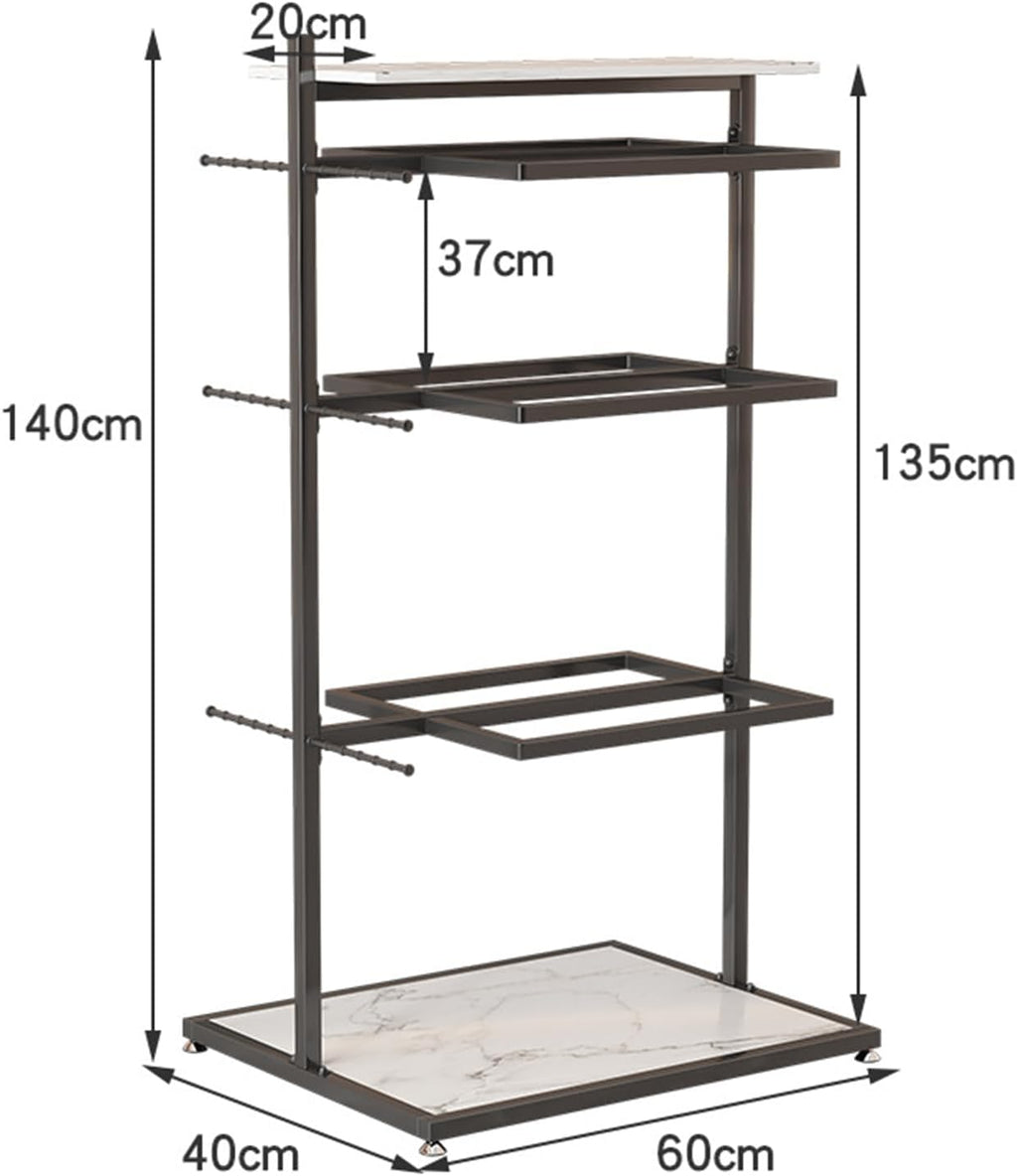 Metal Underwear Panty Bra Shorts Display Rack for Clothing Store Retail Garment Hanger Stand(Black 60x40x135cm)