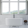 Dowell 59' x 30' Freestanding Bathtub, Acrylic Soaking Tubs, Fluted Design Oval Shape Bathtub W,Matte White-081 5930 01