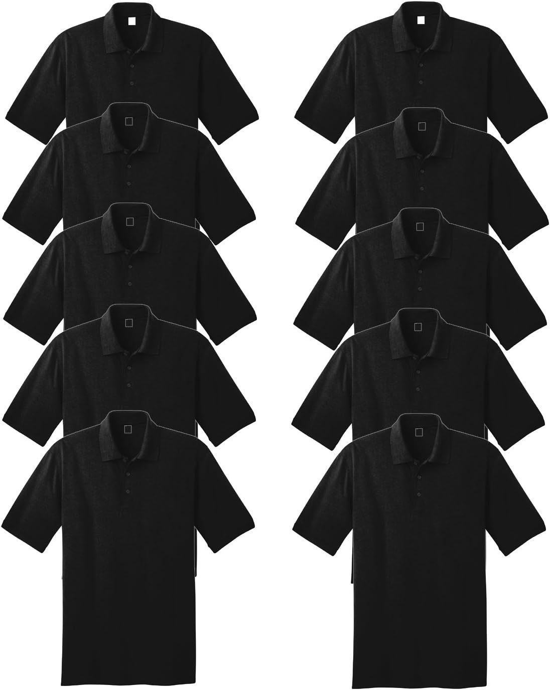 FOMANN Men's Button-Down Polo Shirt Wholesale Unisex Uniform Shirt 10 Pack