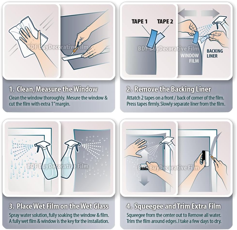 BDF PRBL Window Film Premium Color High Heat Control and Daytime Privacy Blue Outside, Silver Inside - 36in X 50ft