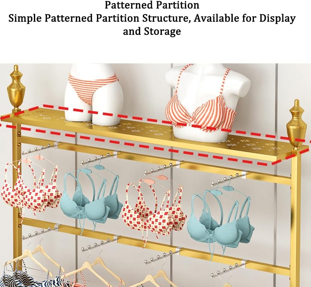 Storage Display Stand Household Freestanding Garment Rack Display Stand, Double-Sided Display Storage Hanger for Lingerie Slippers Shorts Swimwear Scarves Gloves(White,100x40x155cm)
