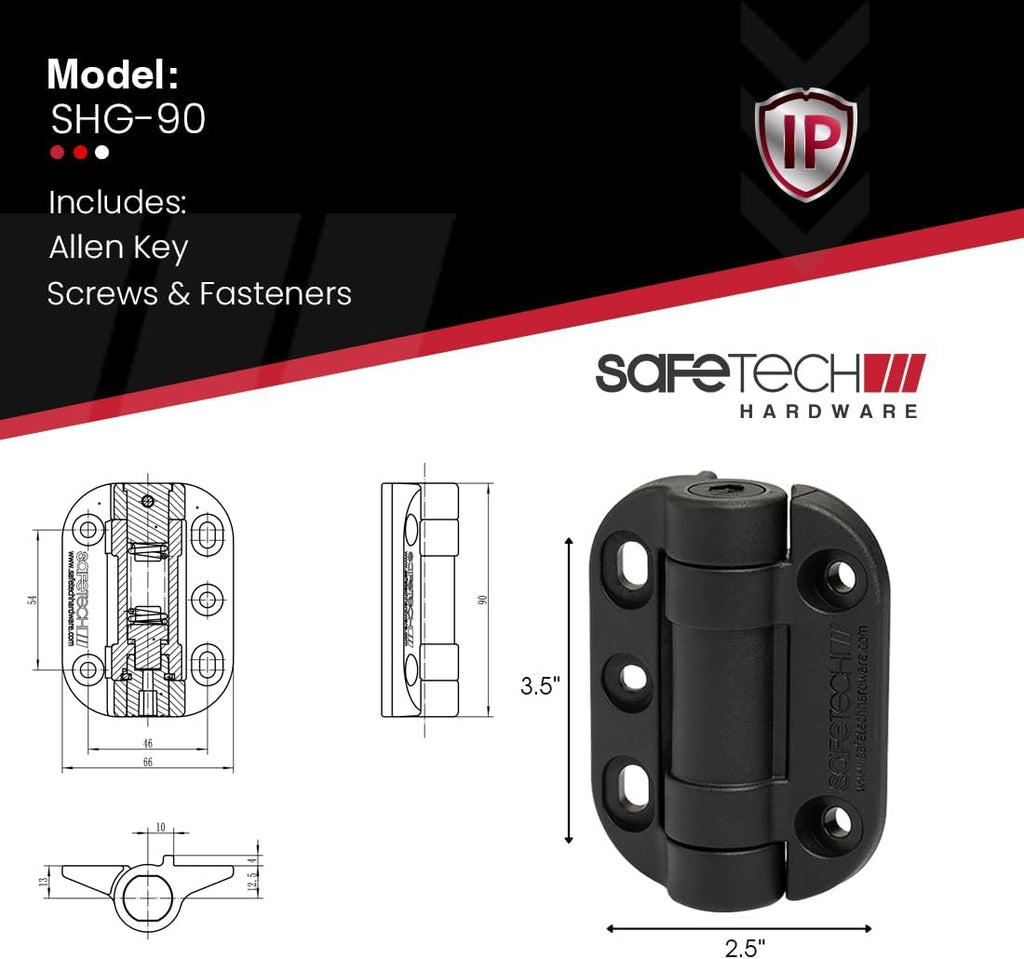 Safetech Hardware 22-Inch Push Lock Magnetic Top Pull Pool Gate Latch, TopKlik Gate Hinges & Gate Handle Bundle