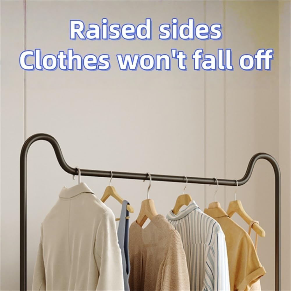 Corner Clothes Rack, Metal Garment Rack, Coat Stand with Non-slip Pads, Simple Clothes Hanger for Bedroom, Living Room, Balcony(Black,47.2x15.8x63in)