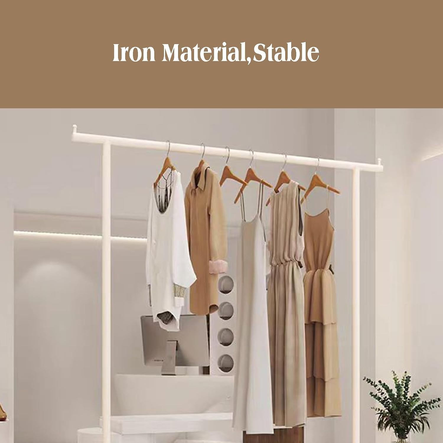 Freestanding Garment Rack Heavy Duty,Clothing With Storage,Large Load Capacity for Retail and Home(80x170cm)