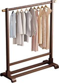Freestanding Wood Clothing Garment Rack Single Rod with Storage Shelf for Hanging Clothes, Coats, Dresses(80 x 40 x 166 cm)