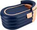 DYNAMI Inflatable Bathtub,Portable Bathtub with Wireless Electric Air Pump, Foldable Freestanding Mobile Adult Bathtub,for Shower Stall Hot Bath and Ice Bath,33 * 55 * 29in (Orange&Blue)
