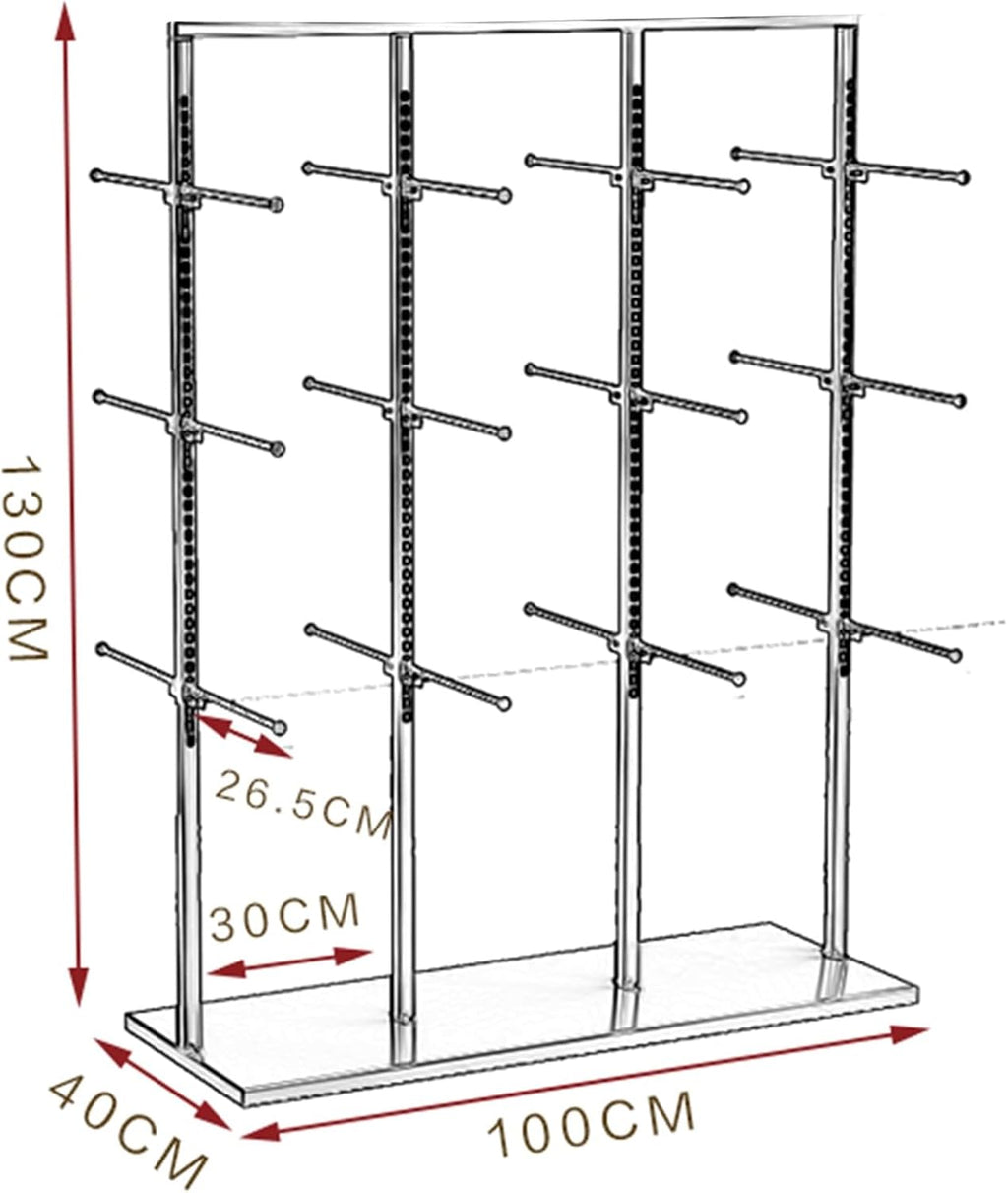 Boutique Underwear Metal Display Stand, Retail Store Garment Rack Clothing Hanger, Floor-Standing Bra Slippers Socks Accessories Storage Shelf, Commercial Organizer (C
