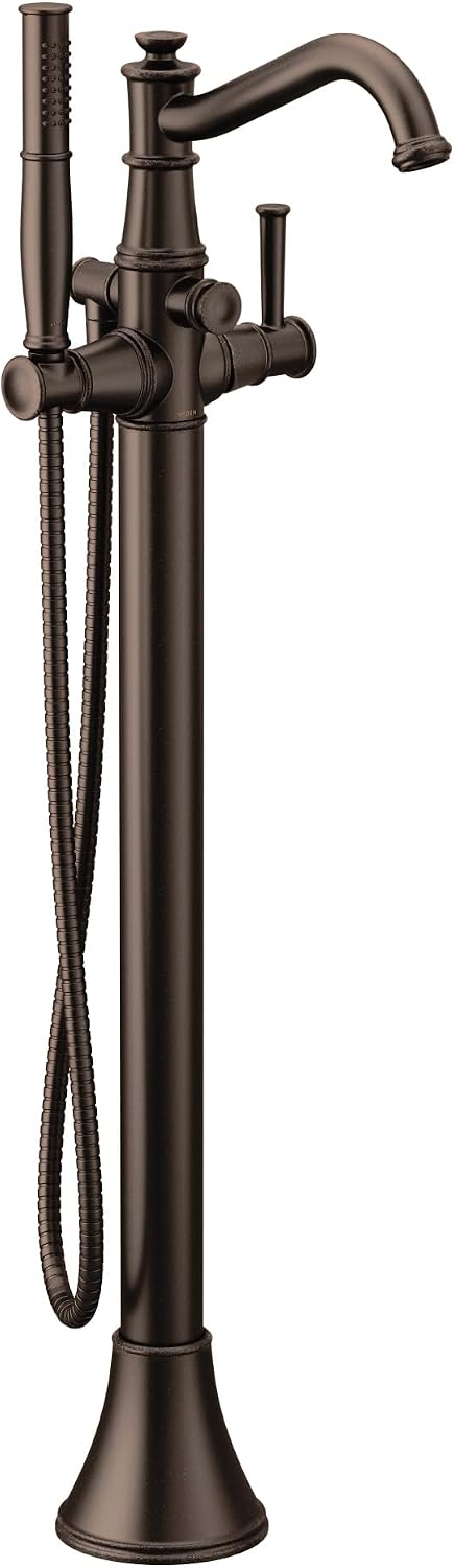 Moen 9025ORB Belfield One-Handle Freestanding Floor Mount Tub Filler with Handshower, Oil Rubbed Bronze