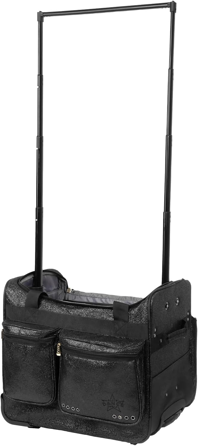 23 Inch Dance Bag with Garment Rack Garment Cover, Costumes Rolling Garment Duffel Bags for Travel & Dancer, Competition Bag with Wheels