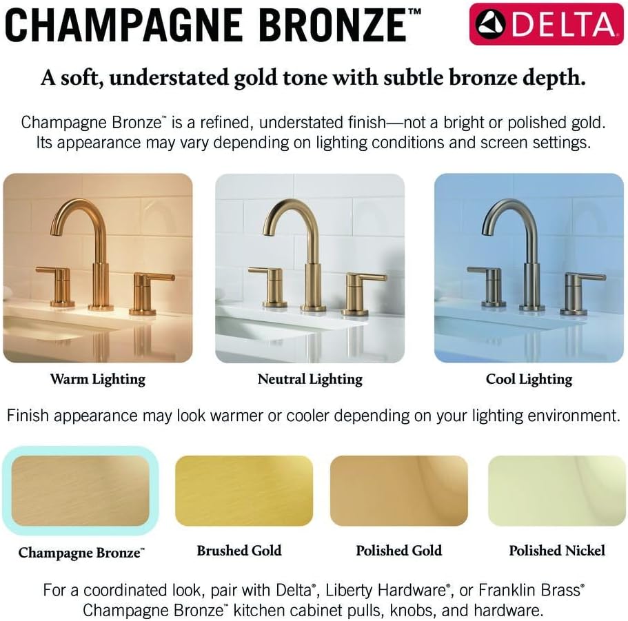 Delta Faucet Trinsic Floor Mount Tub Filler - Freestanding Roman Tub Spout with Handheld Shower - Flexible Shower Hose - Double Check Valves - Champagne Bronze, T4759-CZFL (Rough Sold Separately)
