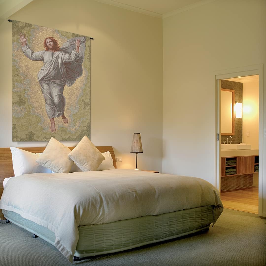 Charlotte Home Furnishings Inc. Transfiguration Of Jesus Italian Tapestry Wall Hanging 25 X 18 Inch Viscose Cotton And Polyester Blend Wall Art Perfect For Home Decor And Wall Decor By Raphael