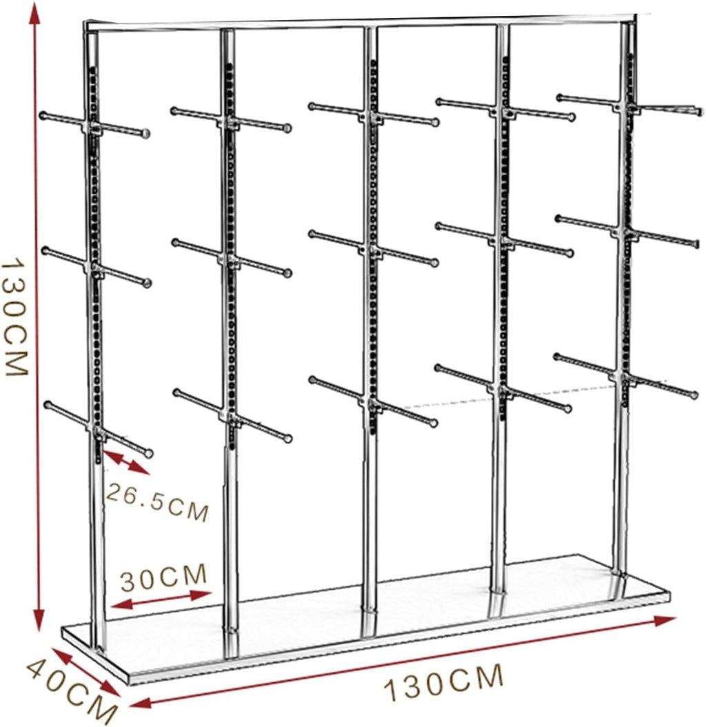 Boutique Underwear Metal Display Stand, Retail Store Garment Rack Clothing Hanger, Floor-Standing Bra Slippers Socks Accessories Storage Shelf, Commercial Organizer (C
