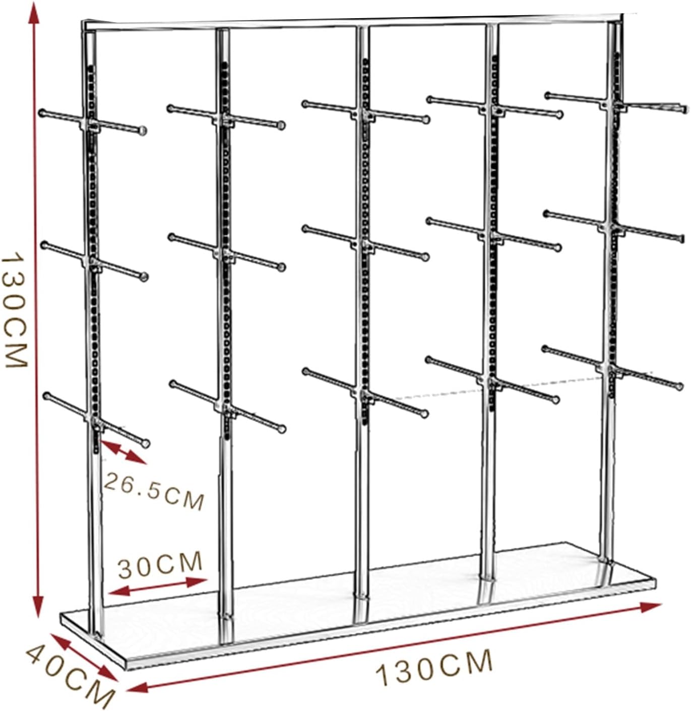 Boutique Underwear Metal Display Stand, Retail Store Garment Rack Clothing Hanger, Floor-Standing Bra Slippers Socks Accessories Storage Shelf, Commercial Organizer (C