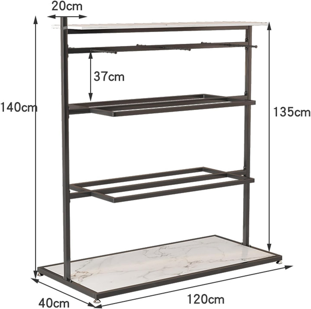Metal Underwear Panty Bra Shorts Display Rack for Clothing Store Retail Garment Hanger Stand(Black 120x40x135cm)