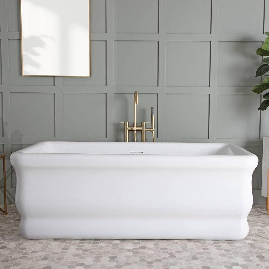 Vintage Tub & Bath Brighton 59 Inch Acrylic Double Ended Freestanding Tub - No Faucet Drillings