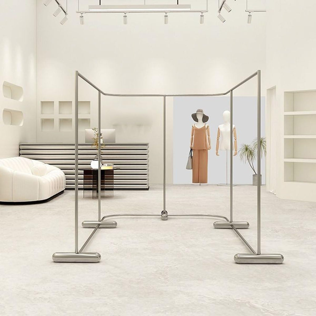 Clothing Garment Rack Heavy Duty 47.2 59 70.9in Freestanding Clothes Hanger Organizer, Space Saving Shop Hanging Clothes Rack for Laundry Boutiques Display(120 * 120 * 160cm/47.2 * 47.2 * 63in)