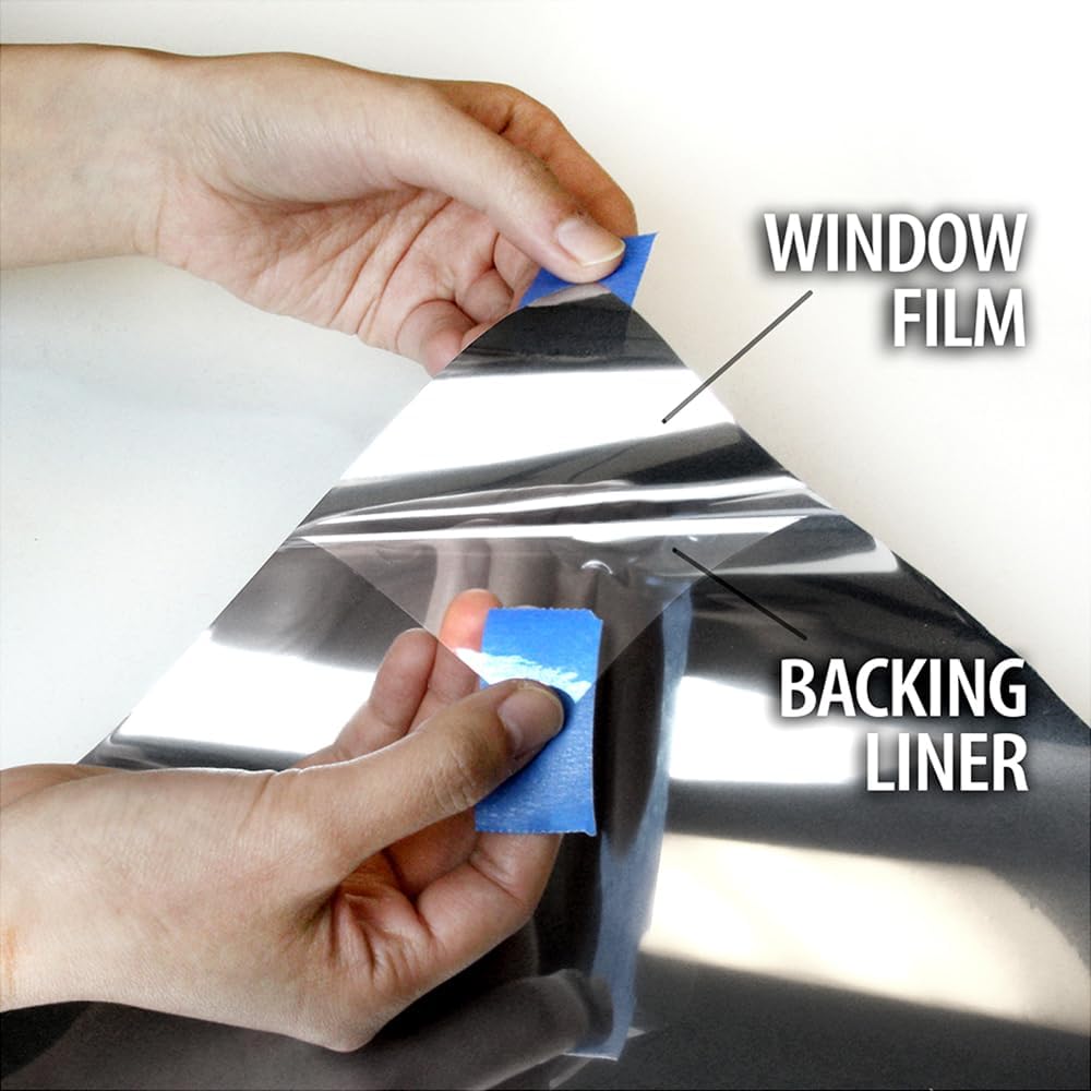BDF S03 Window Film Highly Reflective Mirror Daytime Privacy and Sun Control Silver (Extremely Dark) - 36in X 50ft