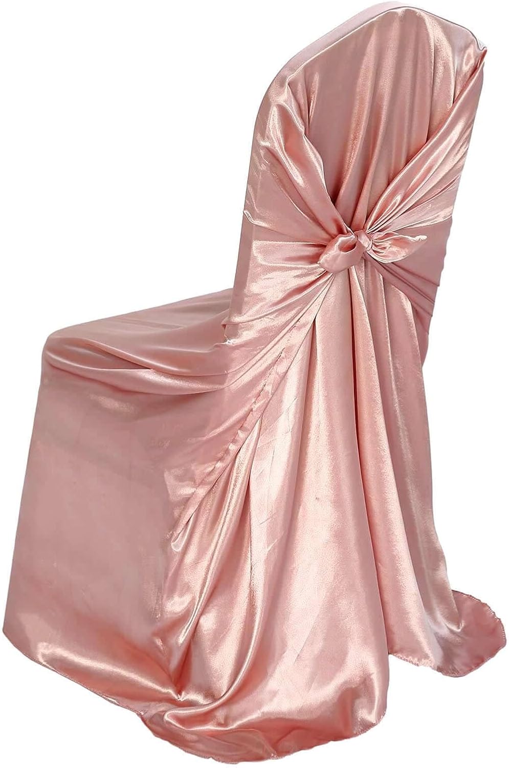 Tableclothsfactory Dusty Rose Silky Satin Universal Chair Covers Fits All Type of Chairs Event Dinning Slipcover for Wedding Party Banquet