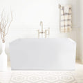 Vanity Art 47 x 29 Inch White Acrylic Freestanding Bathtub | Contemporary Design Soaking Tub with Polished Chrome Pop-up Drain and Slotted Overflow Included, UPC Certified VA6816B-XS