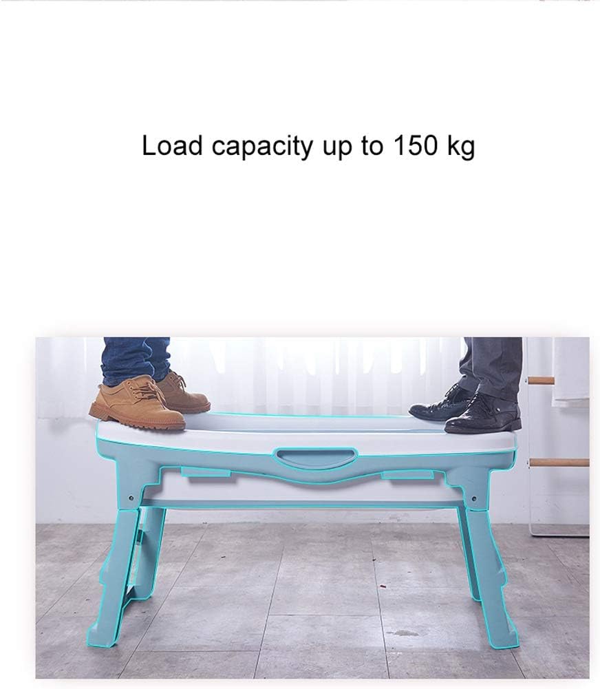 Foldable Bathtub Portable Bathroom Hot Tub for Adults Baby Toddlers, Soaking Tub in Shower Stall SPA Bath Basket，Double Drains, PP and TPE Material, 10kg (Color : Blue, Size : with lid)