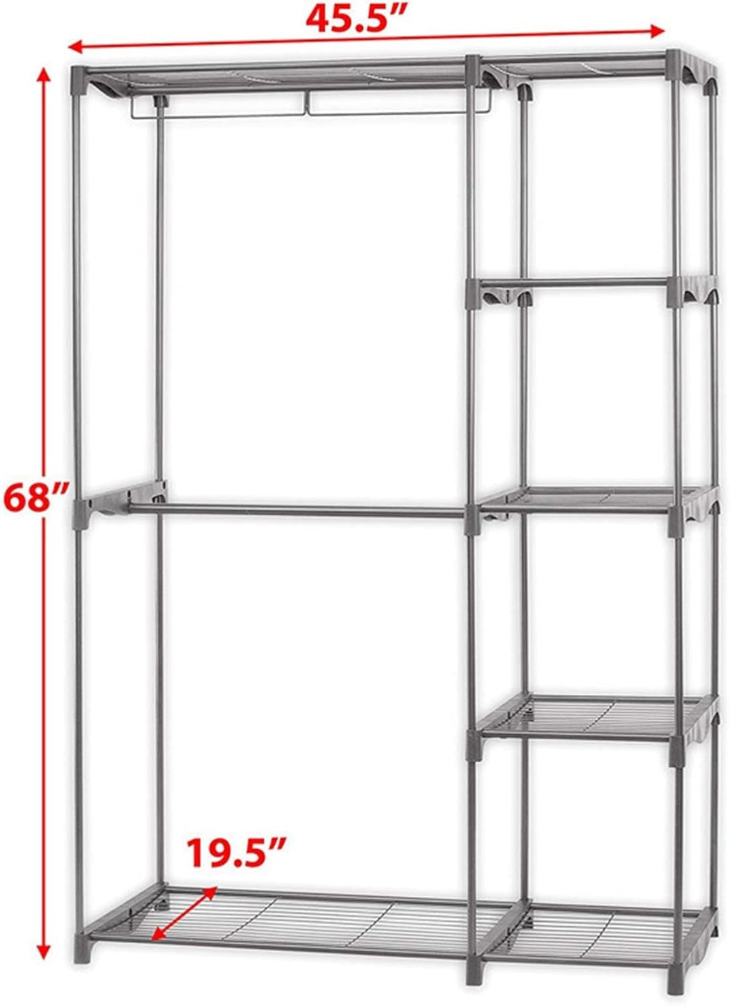 Combined Closet Portable Practical Five-Tier Wardrobe Clothing Garment Rack, Without Cloth Cover Combination Closet