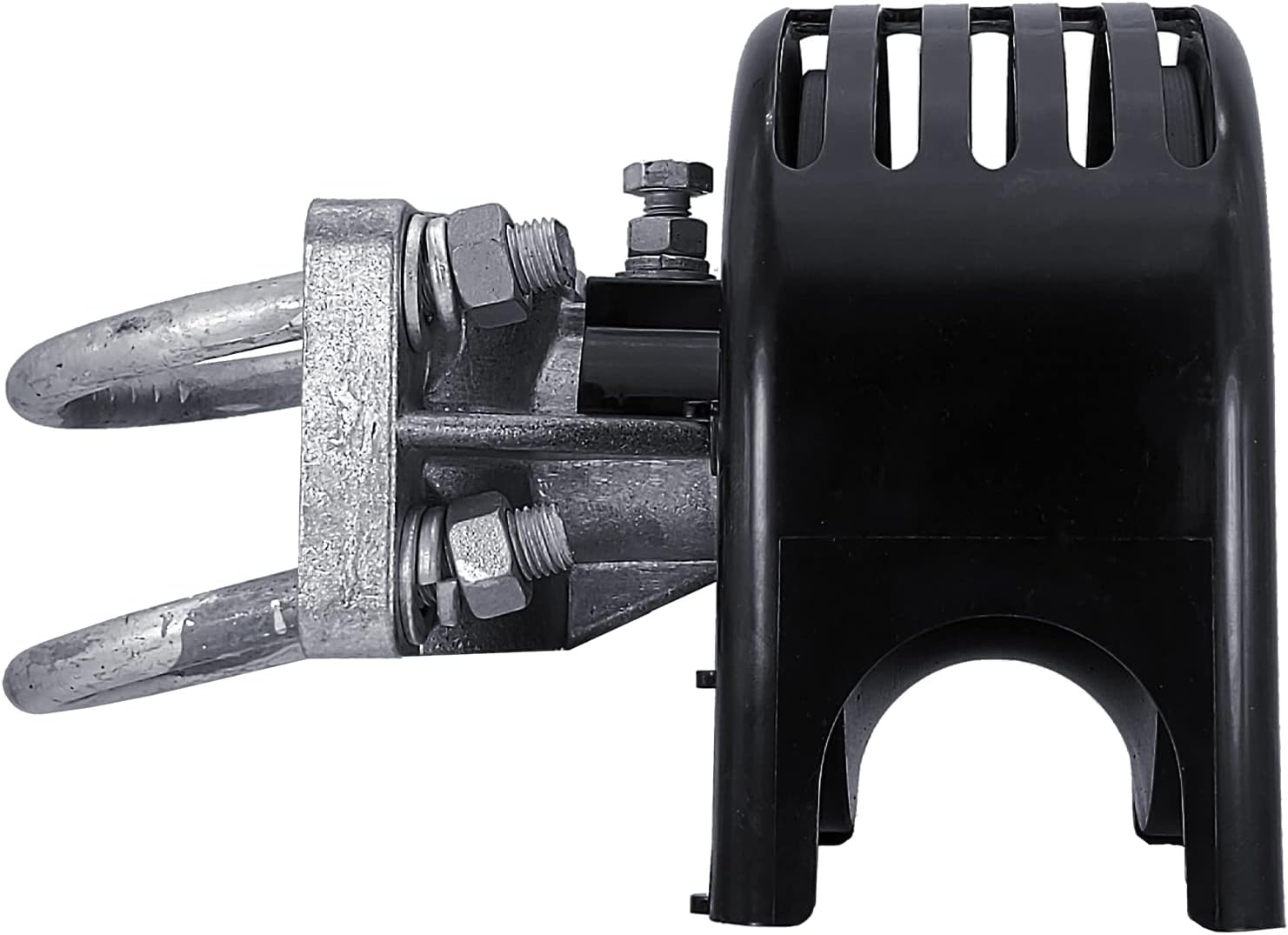 Jake Sales Covered Cantilevered Gate Rollers, Cantilevered Rollers, Rolling Cantilever, Slide Gate Roller Hardware, for Round 4' Post, 2-3/8' Chain Link Fence Gate Frame - Nylon Roller -