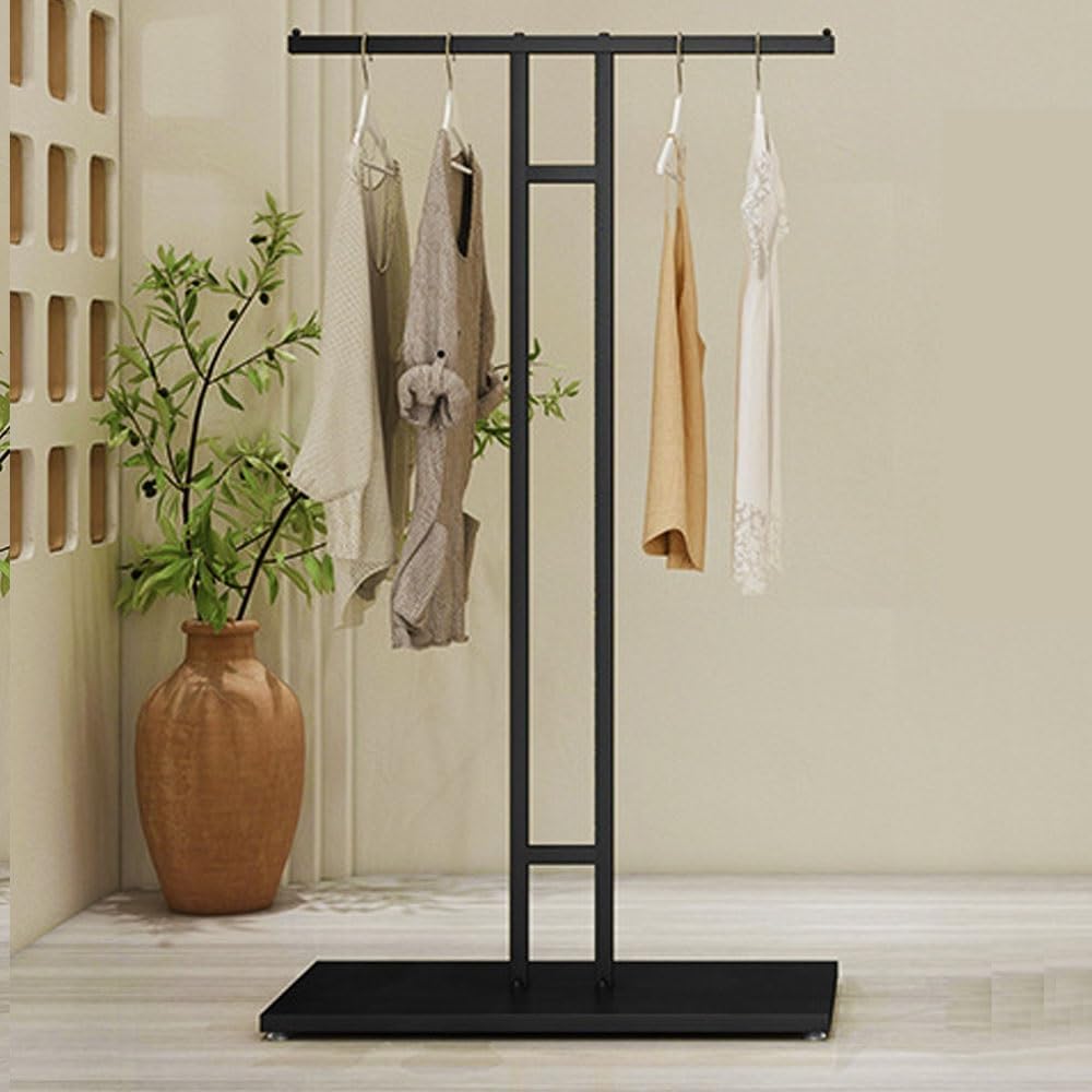 Portable Clothes Rack, Retail Display Clothing Racks, Metal Garment Rack, Simple Heavy Duty Clothes Rack, Freestanding Clothes Drying Rack for Commercial, Home Decor(150cm/59.1in)