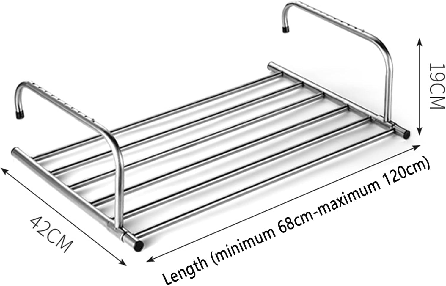 Clothes Drying Rack, Collapsible Stainless Steel Laundry Airer for Balcony and Bathroom, Space-Saving Folding Design