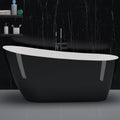 67 Inch Freestanding Bathtubs, Acrylic Soaking Tub, Modern Free Standing Bathtub with Integrated Overflow, Deep Ergonomic Design for Spa-Like Relaxation