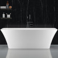 67' Freestanding Bathtub, Freestanding Soaking Bathtub with Double Wall Insulation, Ergonomic Deep Design,Non-Slip Base & Modern Acrylic Design, Matte Drain and Overflow, Modern Bath Tub