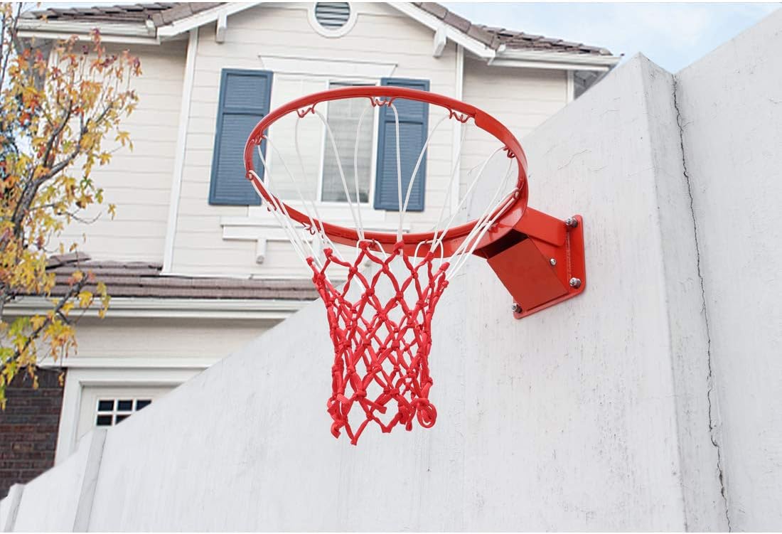 Heavy Duty Wall Mounted Basketball Rim, 18 inch Professional Hanging Basketball Goal Fits Indoor and Outdoor Wall