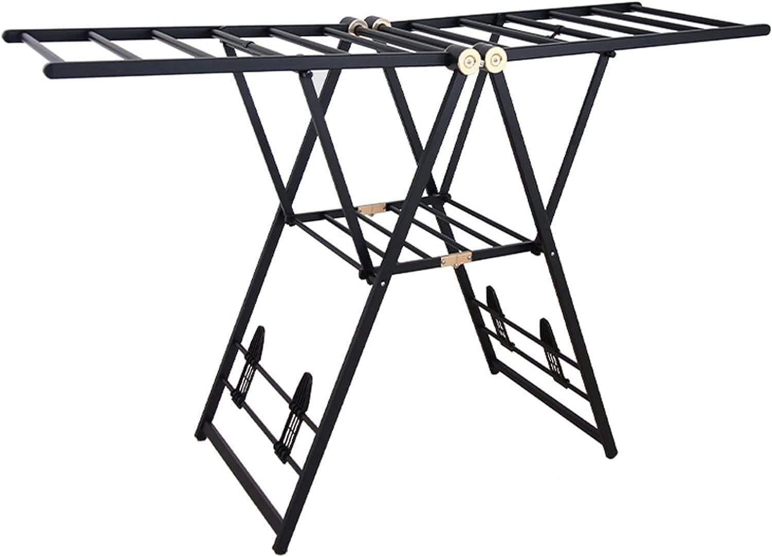 Laundry Drying Rack Floor Aluminum Alloy Clothes Drying Rack Collapsible Hanger Large Capacity Compact Hanging Racks for Garment Balcony Bedroom(130cm/51in)