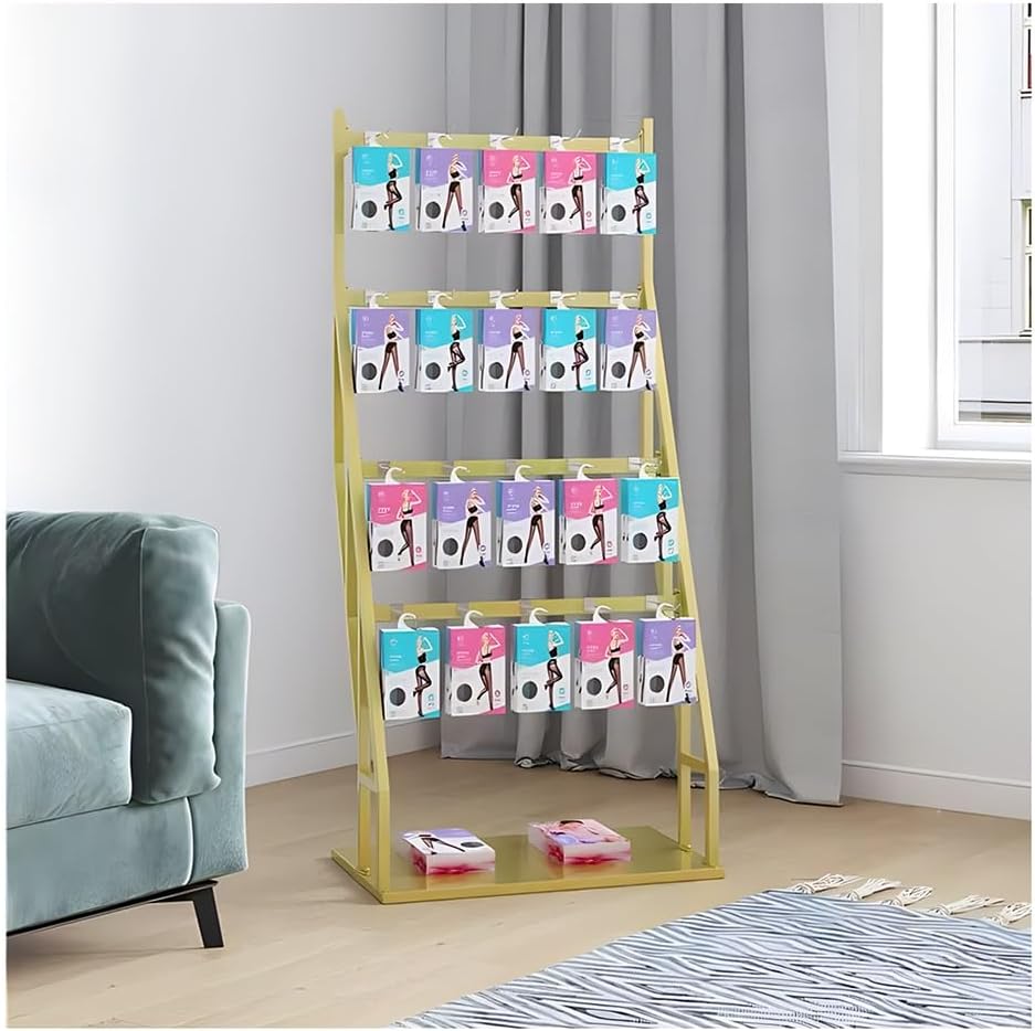 Freestanding Underwear Display Rack, 4 Layers With Bottom Plate Bra Rack, Retail Store Panty Shorts Display Stand, Bikini,Swimwear,Lingerie Organizer