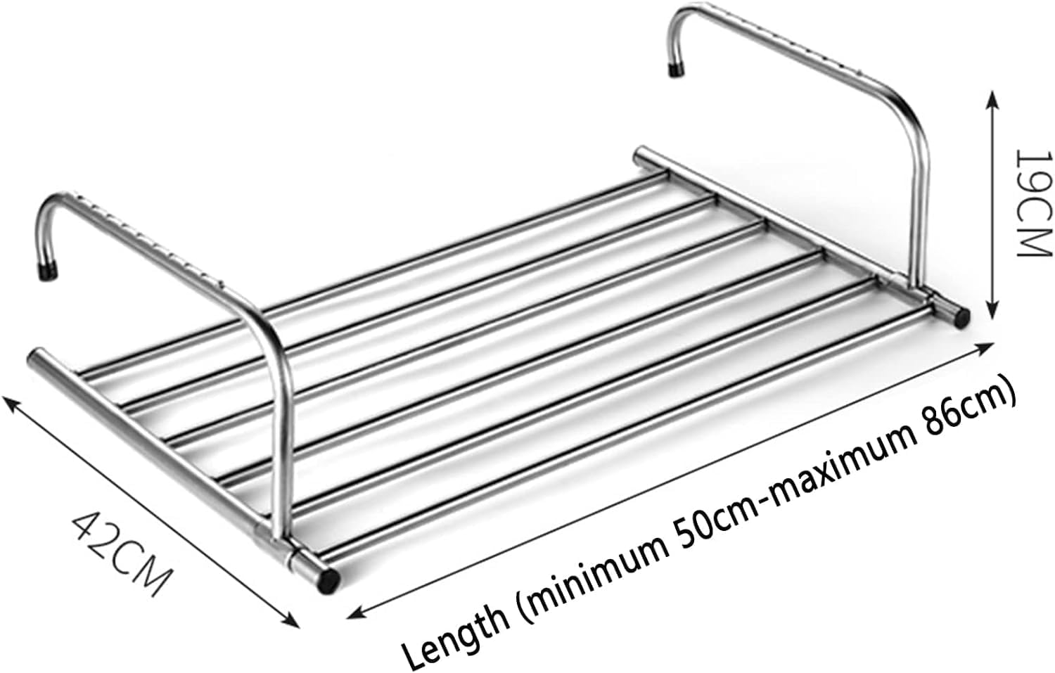 Clothes Drying Rack, Collapsible Stainless Steel Laundry Airer for Balcony and Bathroom, Space-Saving Folding Design