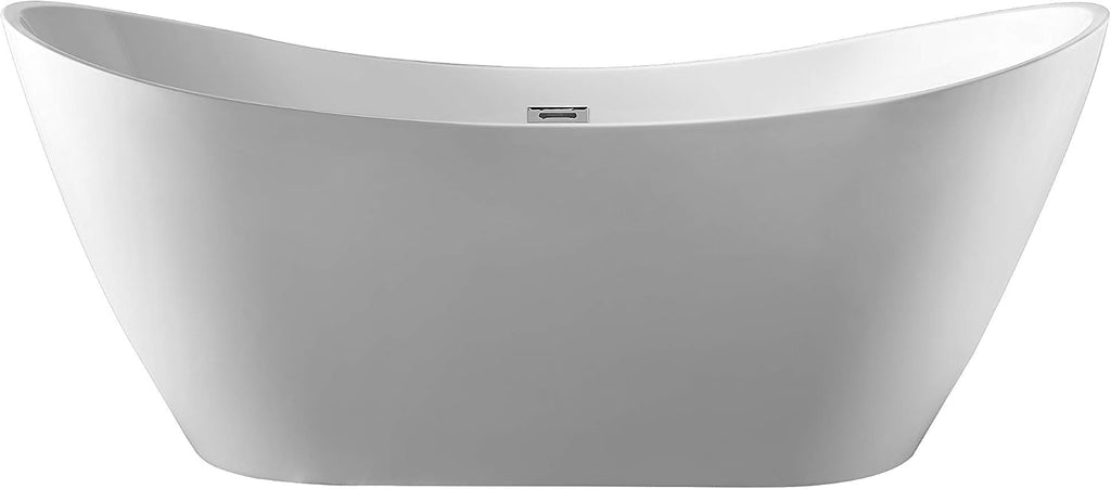 Vanity Art 71' x 29' Acrylic Freestanding Bathtub | Modern Stand Alone Soaking Tub with Overflow and Pop-up Drain, VA6903