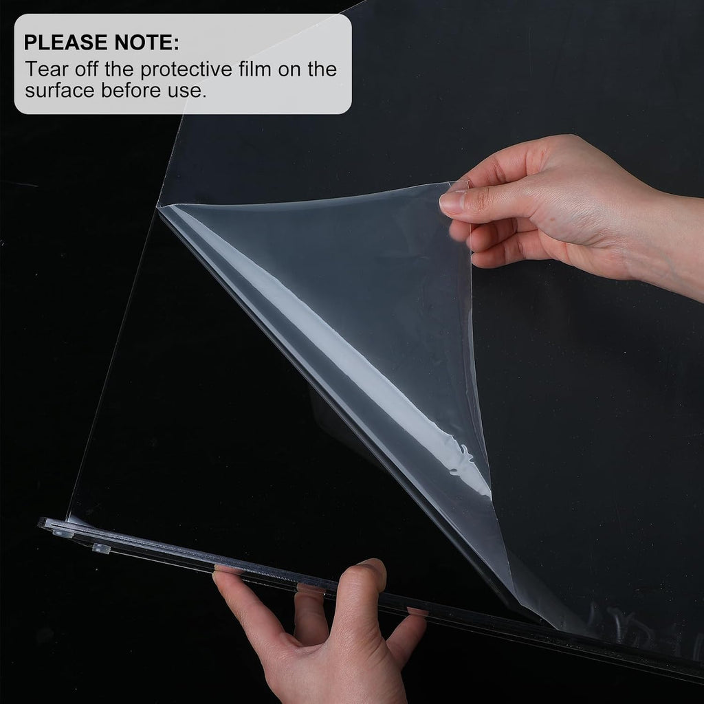 Vesici 2 Pcs Clear Acrylic Sink Splash Guard Freestanding Panel Barrier with Easy Reach Cutaway Kitchen Guard Protective Splatter Barrier for Home Hospital(29.5' Length, 18' Height, 4.5' Base)
