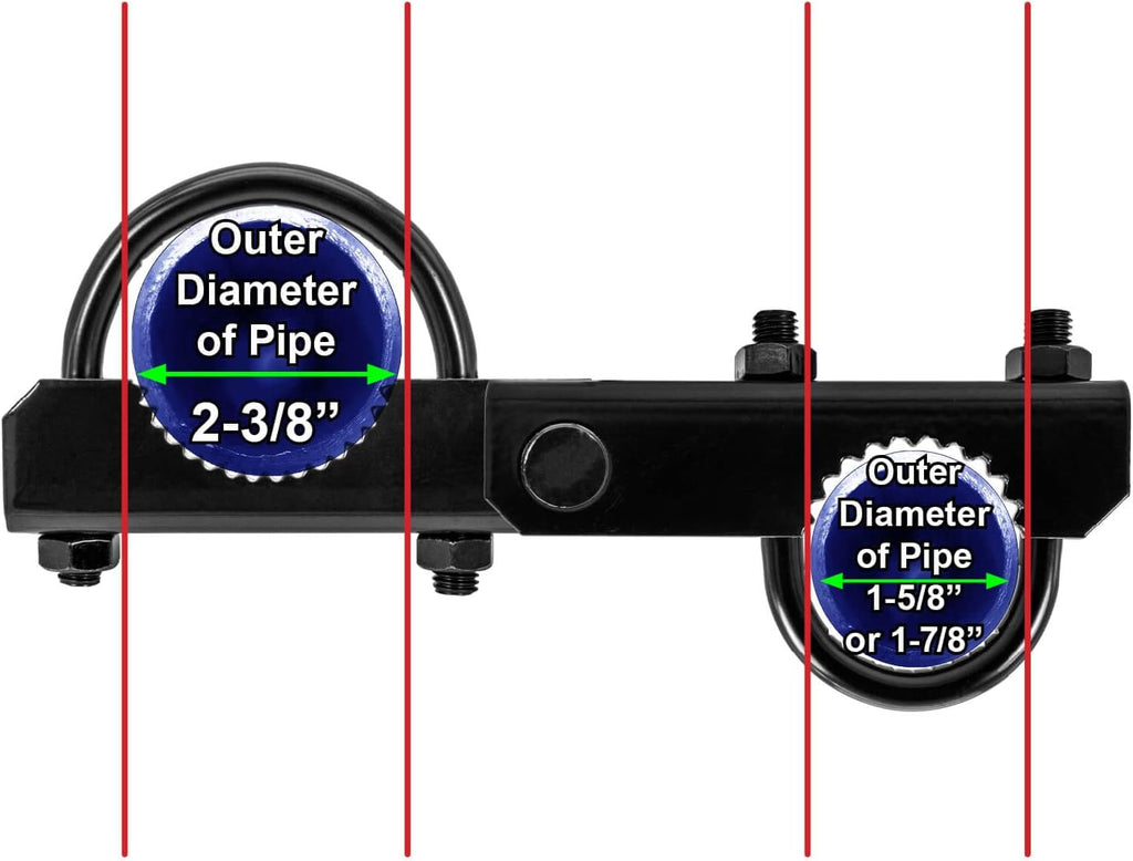 Black Commercial 180° Gate Hinge - Fits 2-3/8' Post & 1-5/8' to 1-7/8' Frame (Case of 10)