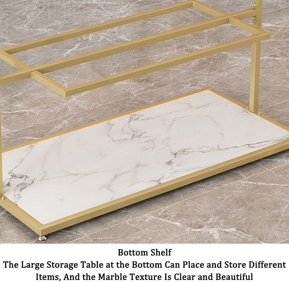 WIGING Retail Clothing Store Garment Rack, Freestanding Metal Underwear Rack, Bra Shorts Swimwear Storage Shelf for Farmers Markets, Boutiques (Color : Gold, Size : 120x40x135cm)