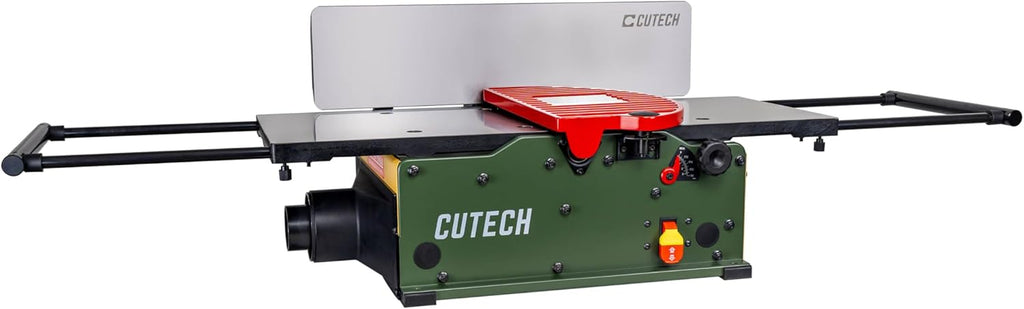 Cutech 401120HI-IF 12-Inch Spiral Cutterhead Benchtop Jointer with Cast Iron Tables, 24 TC Inserts, Extra Large 24' x 6' Cast Iron Fence, Additional 8½' Fence Enhancement Brackets, and a 12-amp Motor