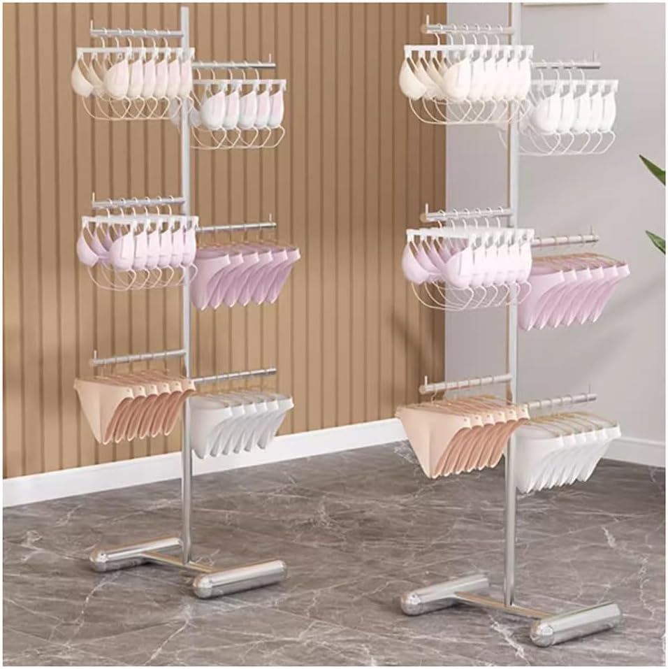 LXHELIVERY Socks Display Stand, Garment Rack -Floor-Standing Bra Shorts Hangers Holder -Retail Display Clothes Racks Freestanding Hanger for Hanging Underwear, Panties, Scarves