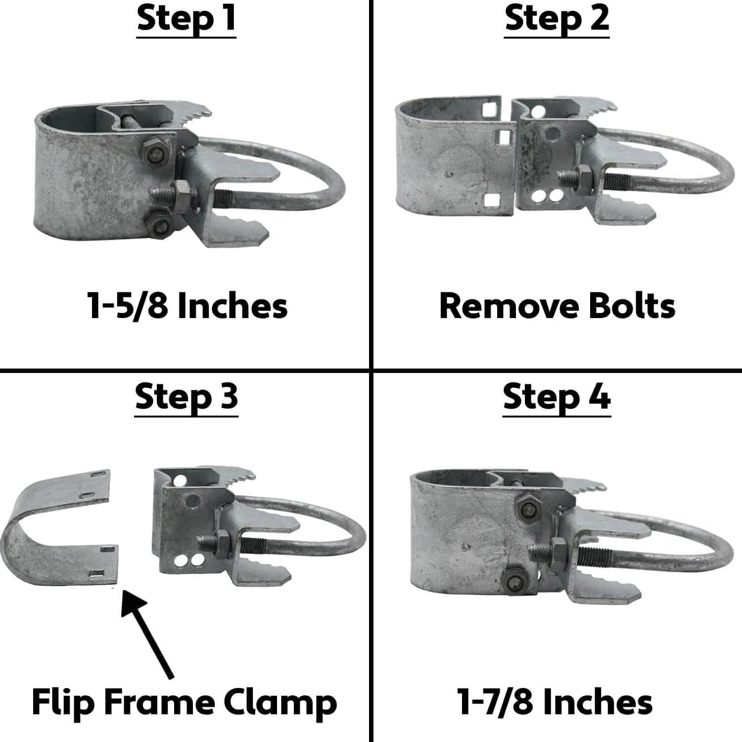 Chain Link Fence Bull Dog Commercial Duty Gate Hinge-for 3-1/2' Outside Diameter Gate Post/Pipe & 1-5/8' Thru 1-7/8' Gate Frames CASE Qty 10