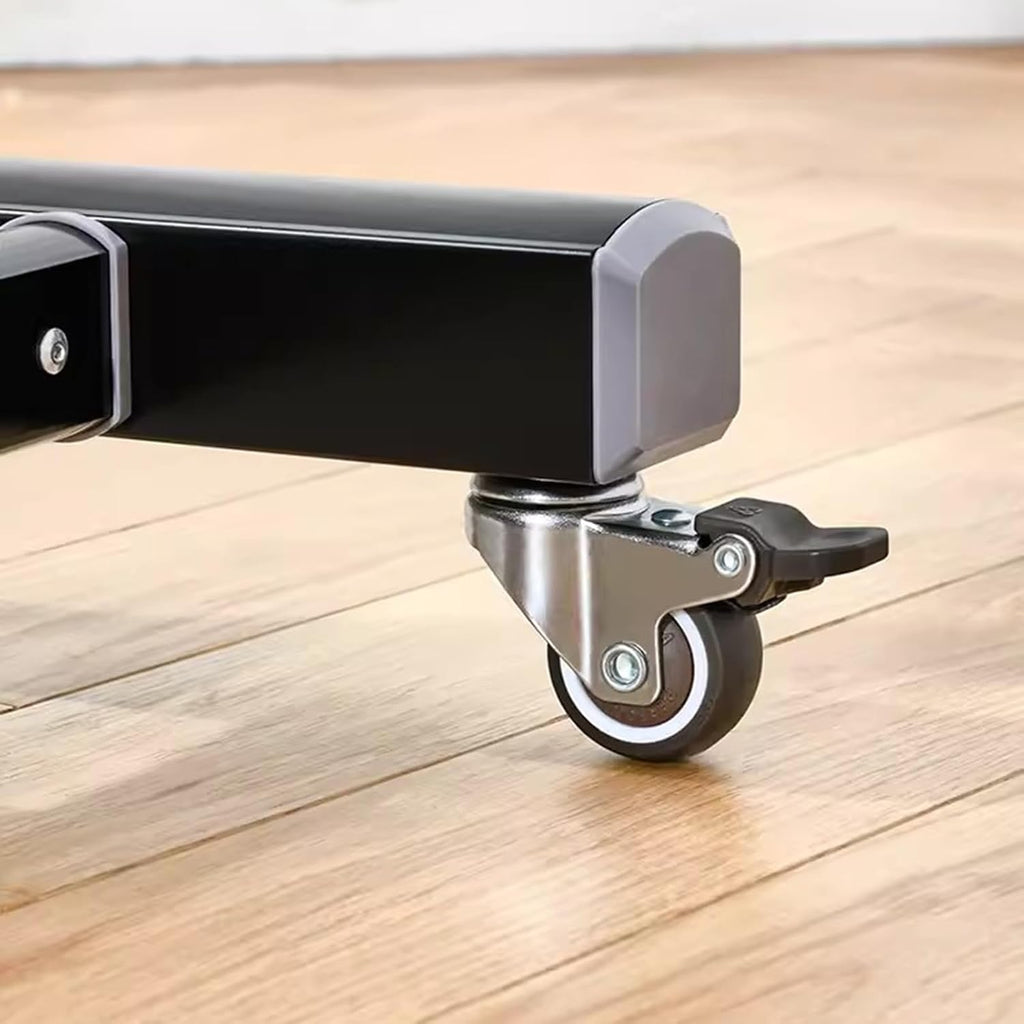 Heavy duty Garment rack Rolling Clothing Rack For Hanging Clothes, Space-Saving Clothes Rail On Wheels, Freestanding Clothes Organizer With Shelves, Aluminum Alloy Coat Rack (Black 120X45X156CM)