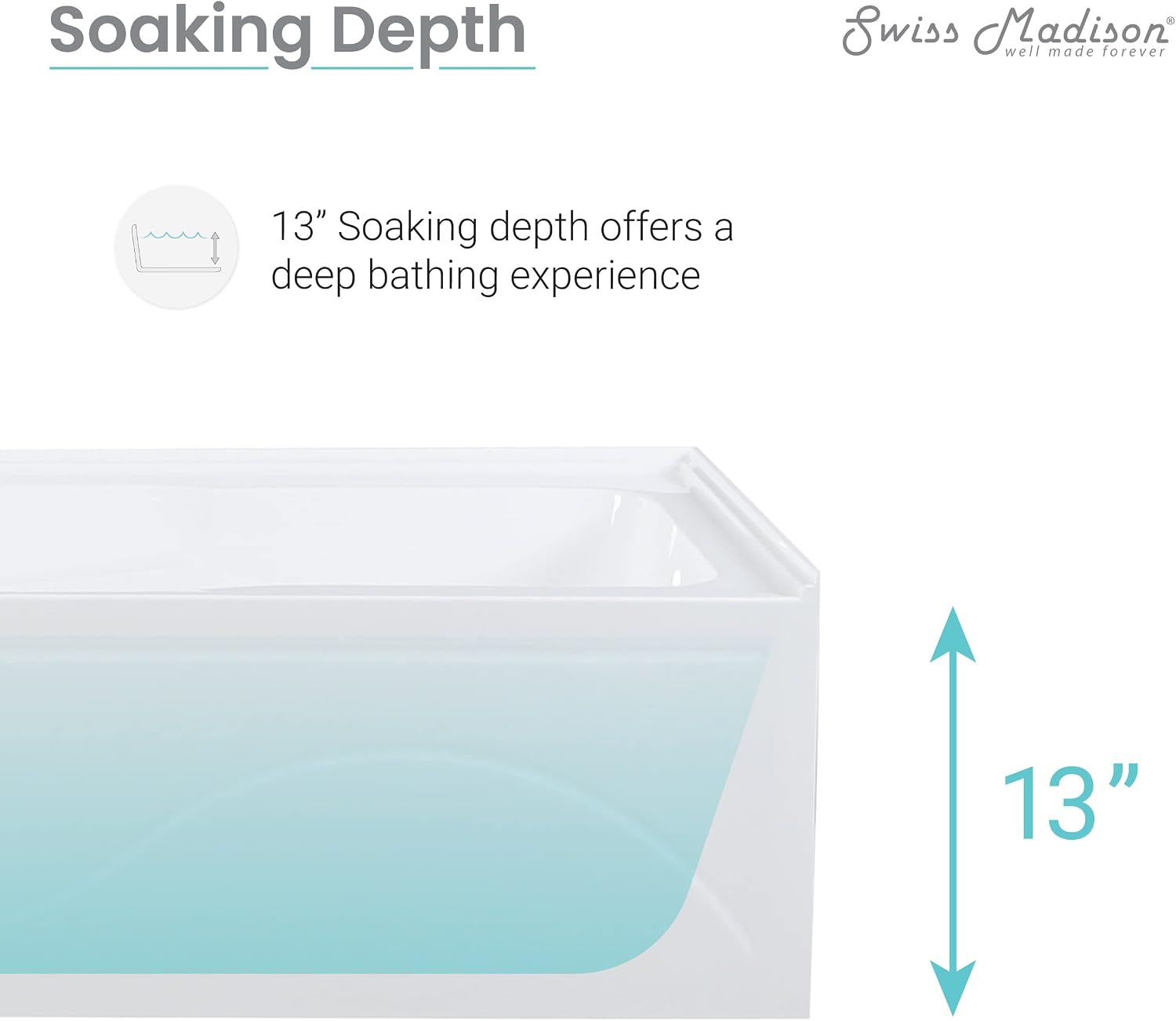 Swiss Madison Well Made Forever SM-AB545 Ivy Alcove Tub, 60' x 30', Glossy White