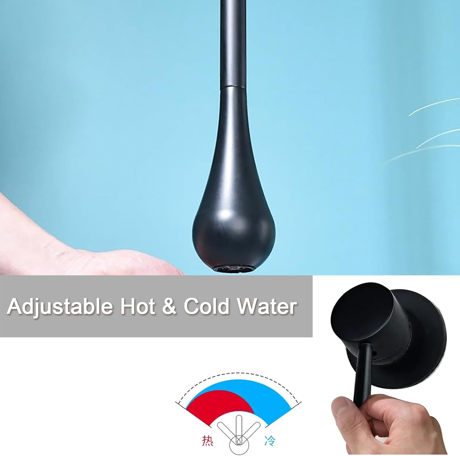 Ceiling Mounted Bathroom Faucet, Free Standing Bathtub Faucet, Brass Water Drop Hanging Faucets,Hot and Cold Bathtub Wall Mounted Faucets for Vanity Hotel(Wall Switch, Gold)